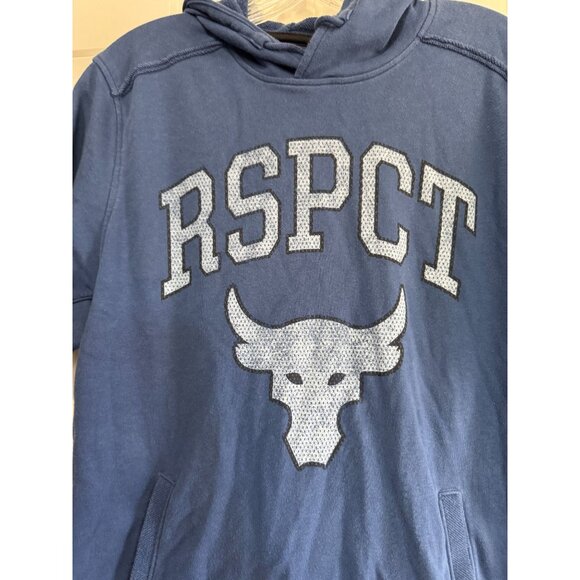 Under Armour Project Rock Terry Hoodie Sweatshirt Respect Blue Men's Large L - Picture 3 of 9